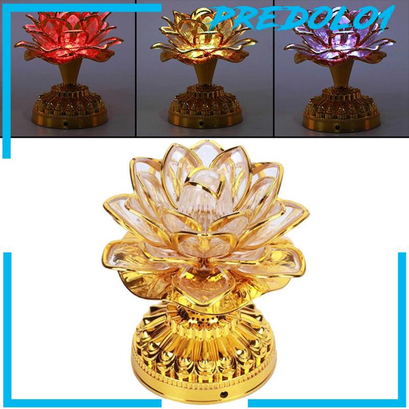 (Predolo1) Lampu Lotus Budha Portable Untuk Dekorasi Rumah