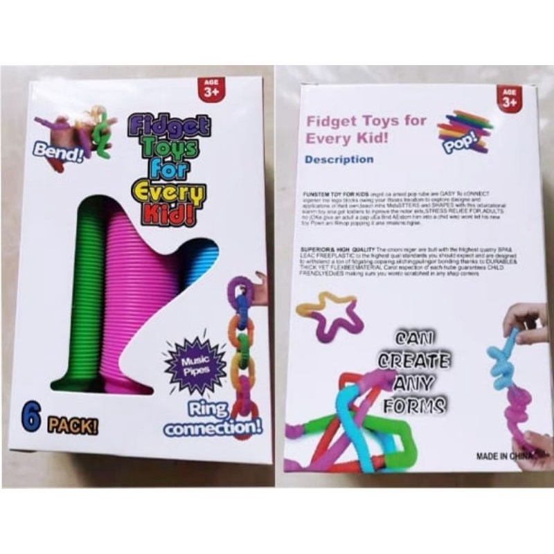 Pop Tubes Pop Tube Pop It Squishy Simple Dimple Sensory Fidget Toys Mainan Anak Tiktok Pipes Toys