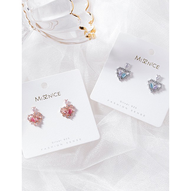 LRC Anting Tusuk Fashion Love Heart Stud Earrings D63763