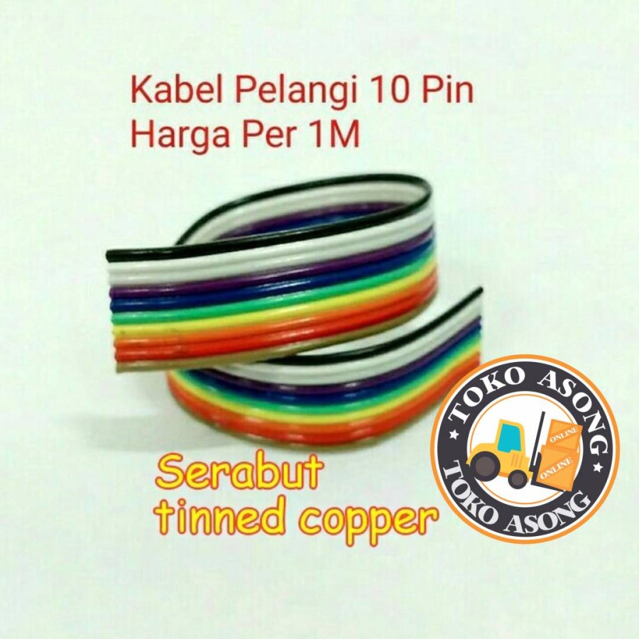 Kabel Pita Pelangi Rainbow 10 Pin AWG 26 Flat Cable pelangi kabel