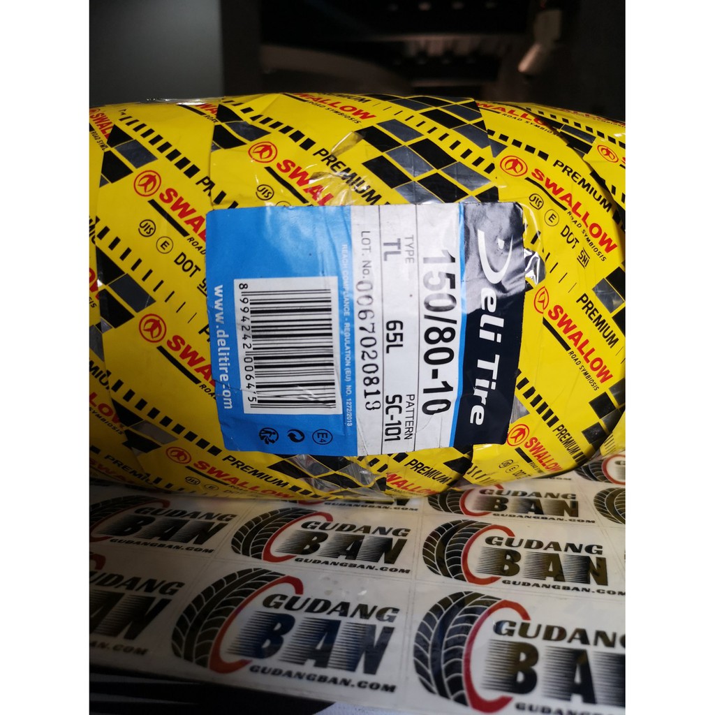 ( SC101 ) SWALLOW 150 / 80 - 10 Tubeless Tipe SC 101 Gazgas Gorilla vespa modifikasi ring 10