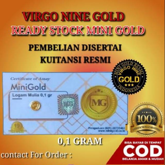 

PROMO MINI GOLD 0,1 GRAM ( 24 Karat ) PEMBELIAN DISERTAI KUITANSI RESMI