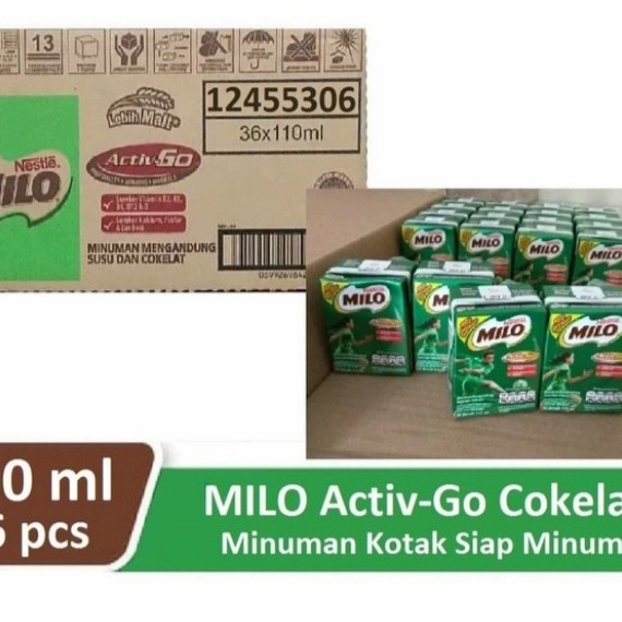 

MILO ACTIVE GO 110 ml 1 Dus isi 36 pcs