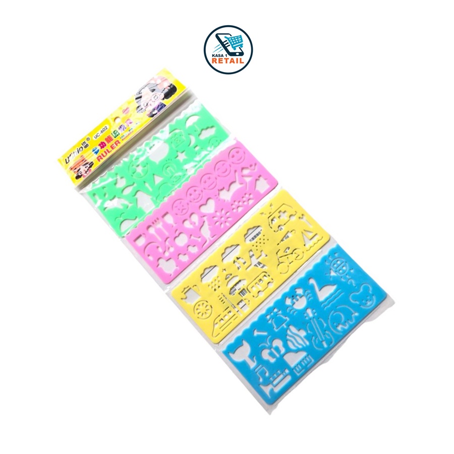 

Penggaris Menggambar Bentuk 1 Set isi 4 Pcs