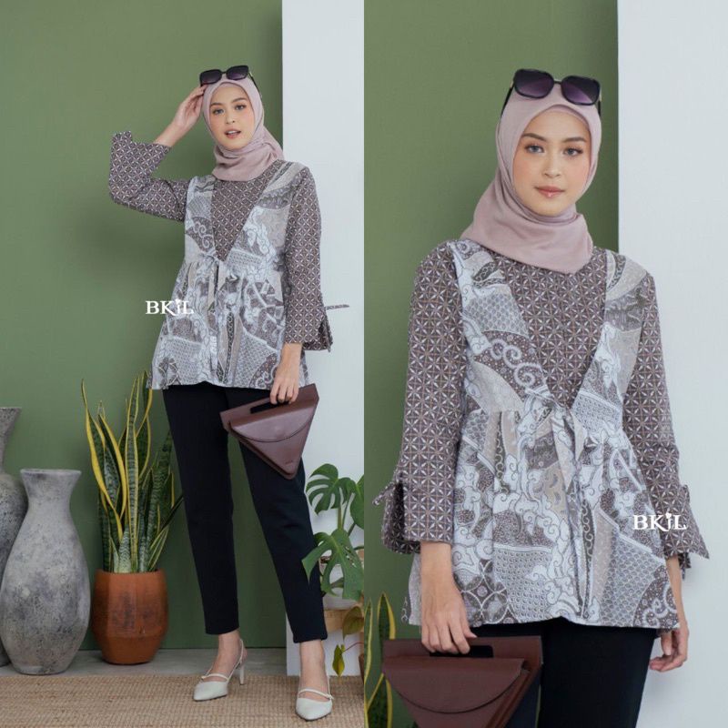 Atasan Batik Wanita Kerja Kantor Termurah Batik Pekalongan Size M L XL Baju Batik