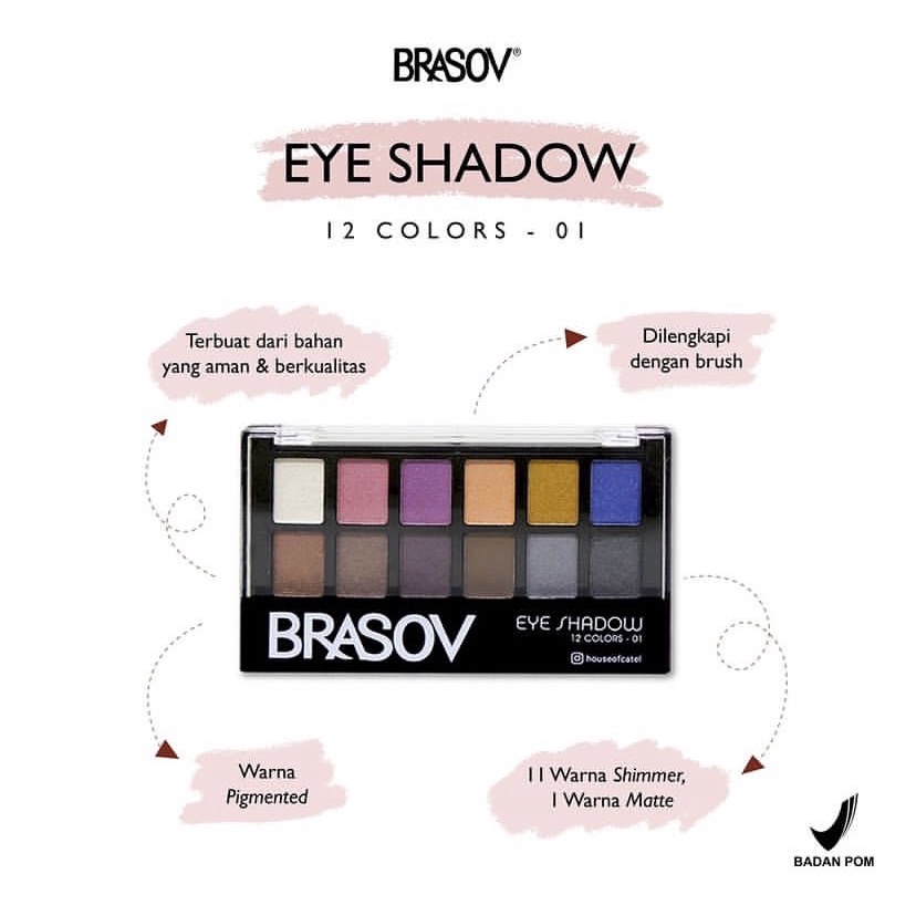 BRASOV EYE SHADOW PALETTE 12 COLORS