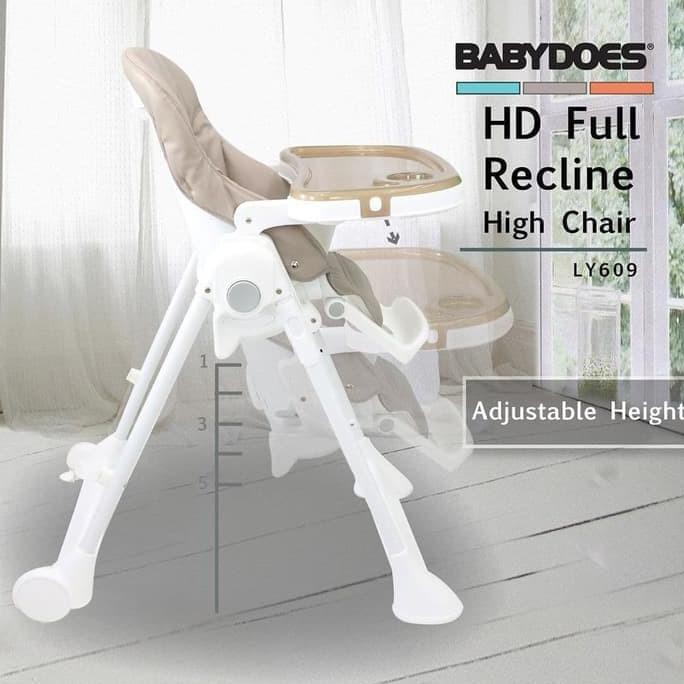 Sale Babydoes X Happy Dino Ly609J High Chair / Kursi Makan Bayi /Baby Chair - Orange