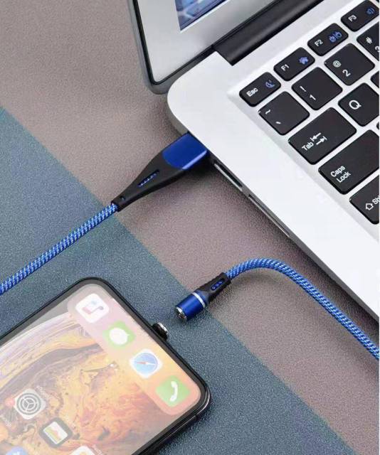 Cable Data Magnetic 3in1 Lightning / Type C / Micro USB (Fast Charging) Kabel Magnetik 3in1