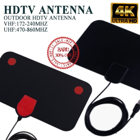 HDTV ANTENNA / ANTEN SINYAL TV DIGITAL / ANTENA TEMPEL INDOOR VHF UHF 1080p