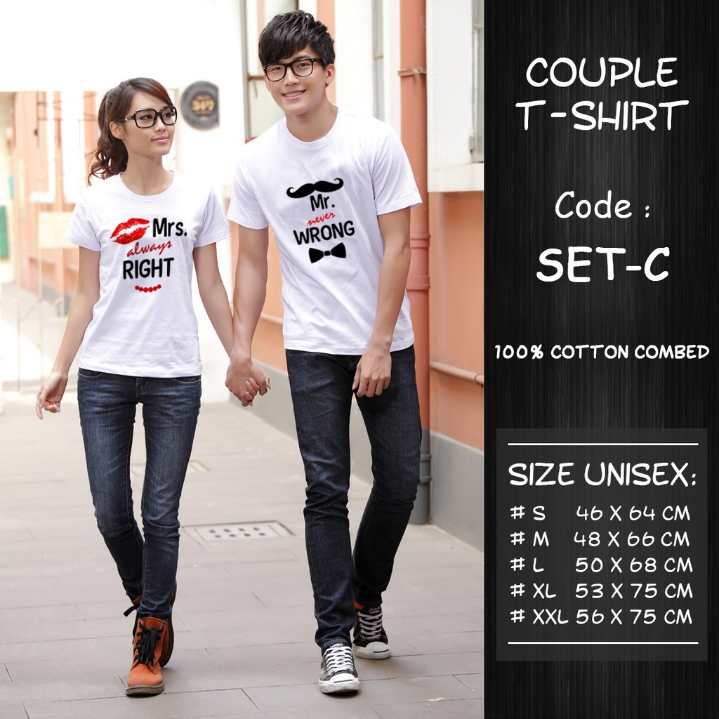 [FREE NAMA !!]  Kaos Couple Premium Quality - Get 2pcs!!