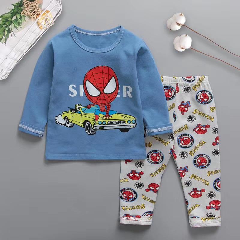 GROSIR Piyama panjang baju tidur anak cowok import motif spiderman