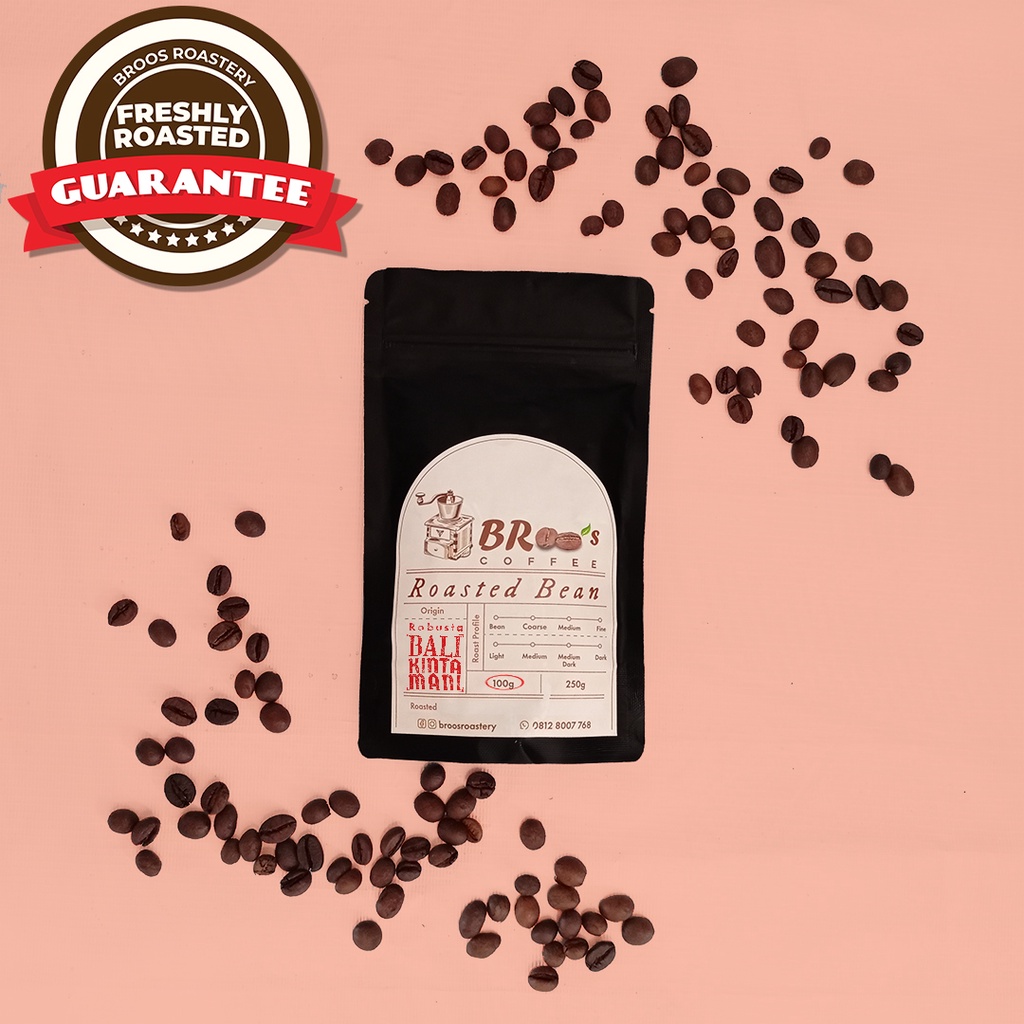 

Kopi Robusta Bali Kintamani Honey Broos Roastery 100 Gram