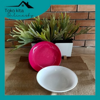 Piring Makan Saji Polos 2225 Warna Putih Glossy/ Piring Makan Plastik 2225 Putih/ Piring Murah Ecer 