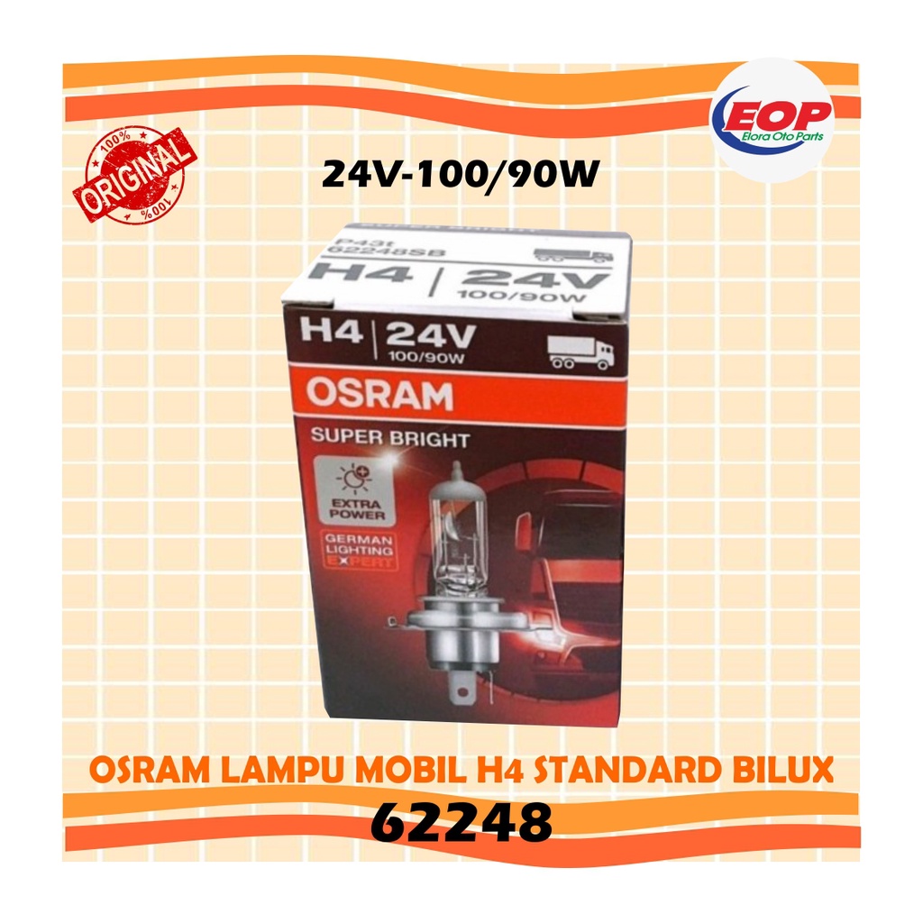 Osram Lampu Mobil H4 Standard Bilux 100/90 W 24Volt Original 62248