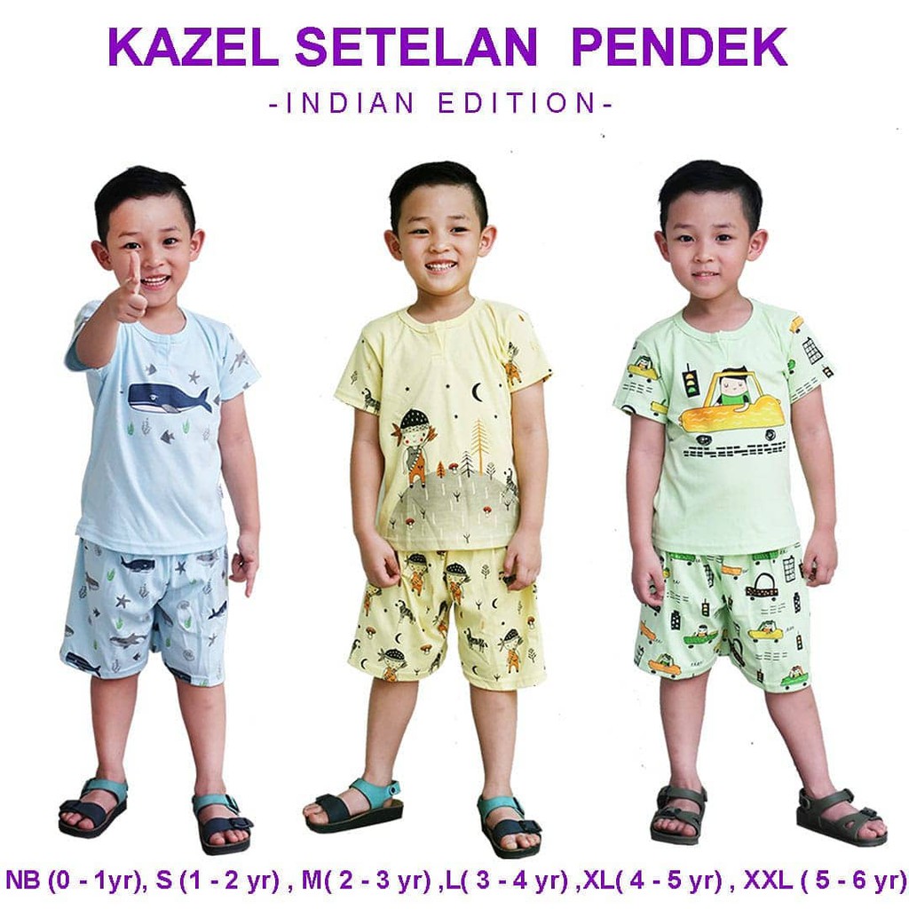 Kazel Setelan Pendek Indian Edition - 3 Set