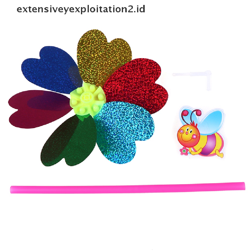 (Hotter1) Sequin Warna-Warni Kincir Angin Tangan Spinner Dekorasi Taman Rumah Anak