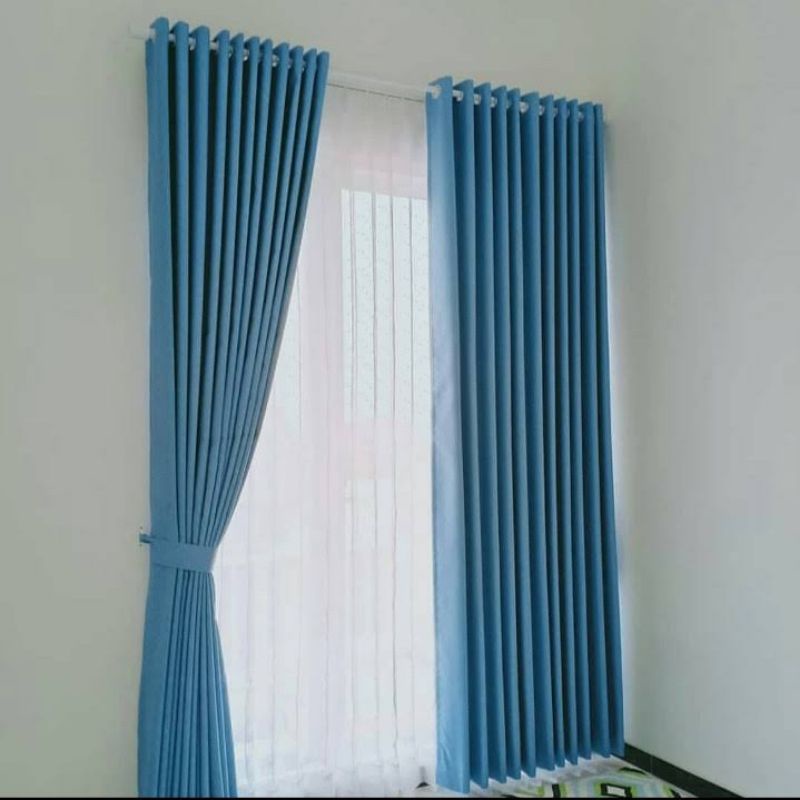 gorden custom warna biru tosca tinggi 260cm