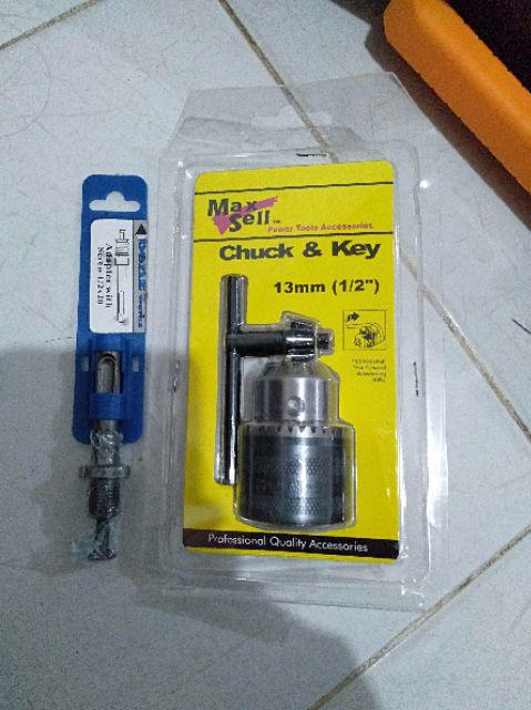 Benz Adaptor Sds Plus + Kepala Bor 13mm Drill Chuck