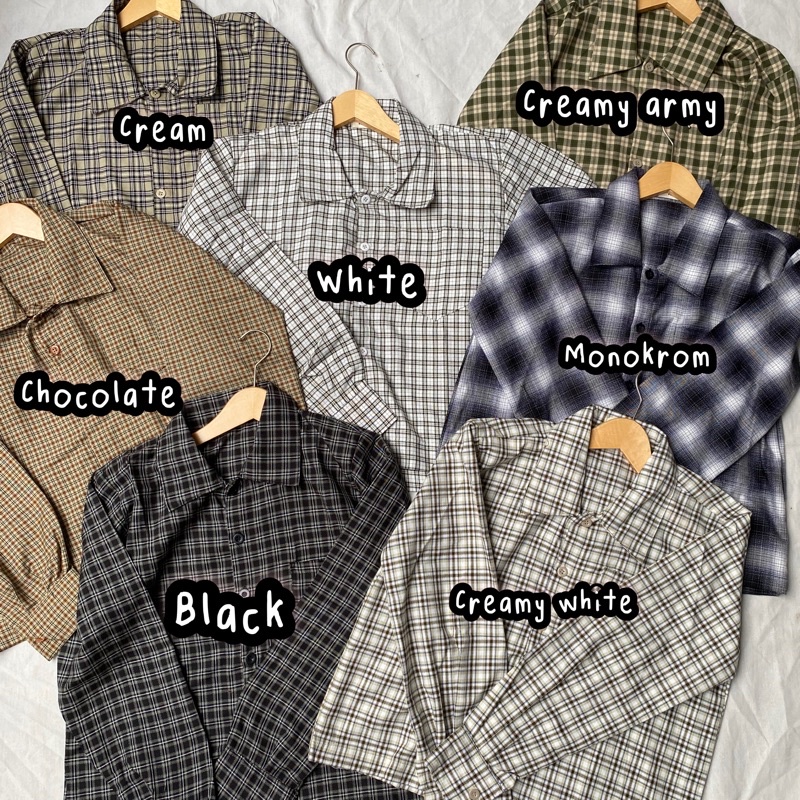 READY STOCK KEMEJA CROP TARTAN OUTER || CROP TARTAN SHIRT || OVERSIZE CROP TARTAN BY VITAFA