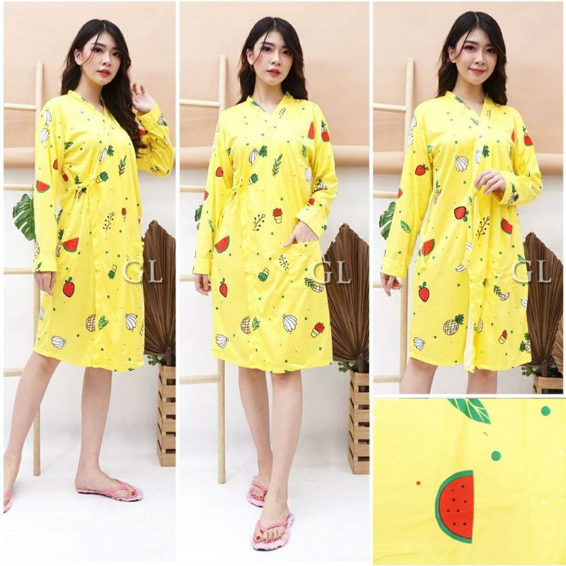 Baju tidur kimono bahan spandex watermelon