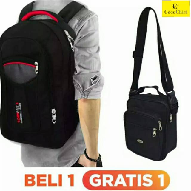 Tad Ransel Pria 40 L muat banyak bonus tas slempang