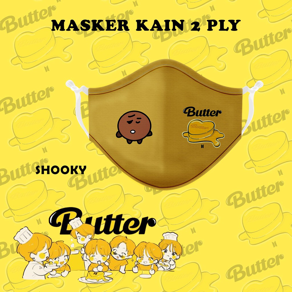 [MASKER] Kain 2 ply bts butter army premium quality digital printing