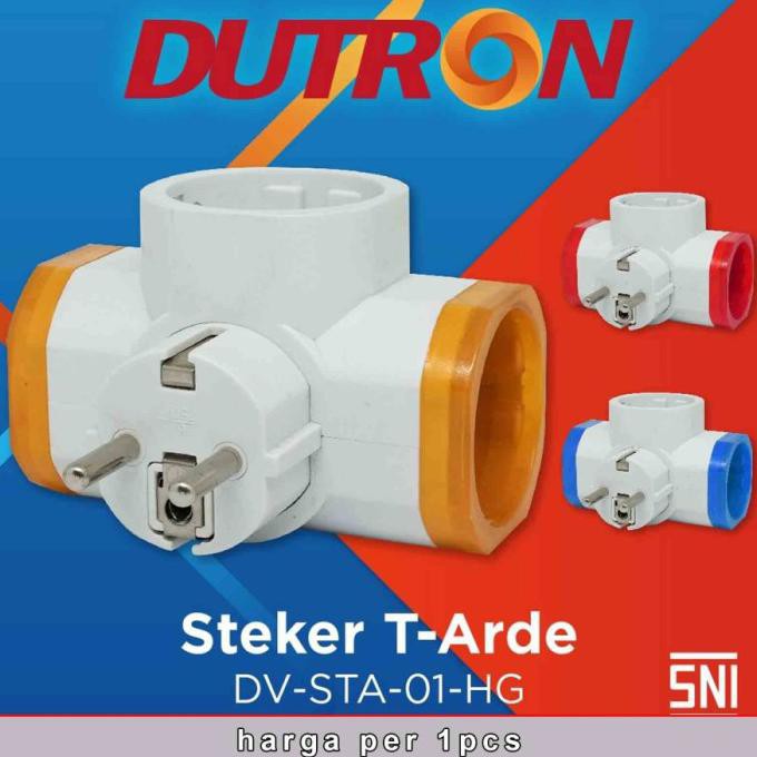 Steker T Arde Dutron Colokan Cabang 3 Cagak 3 Lubang DV STA 01 HG SNI DUTRON