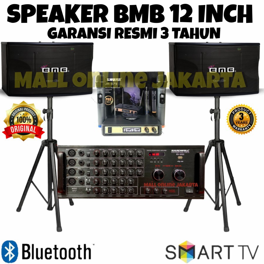 Paket karaoke bmb 12 inch Power amplifier hardwell rv 3000 Original