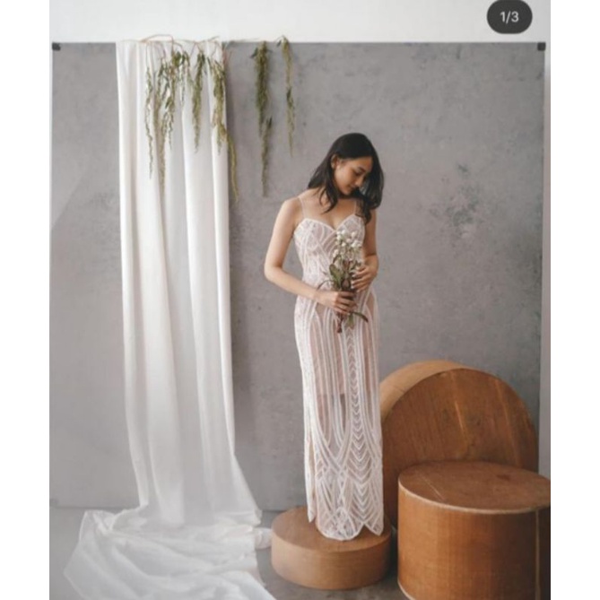 SEWA LAFLEURSIGN WEDDING DRESS PARTY DRESS SIZE L WHITE DRESS LAFLEUR