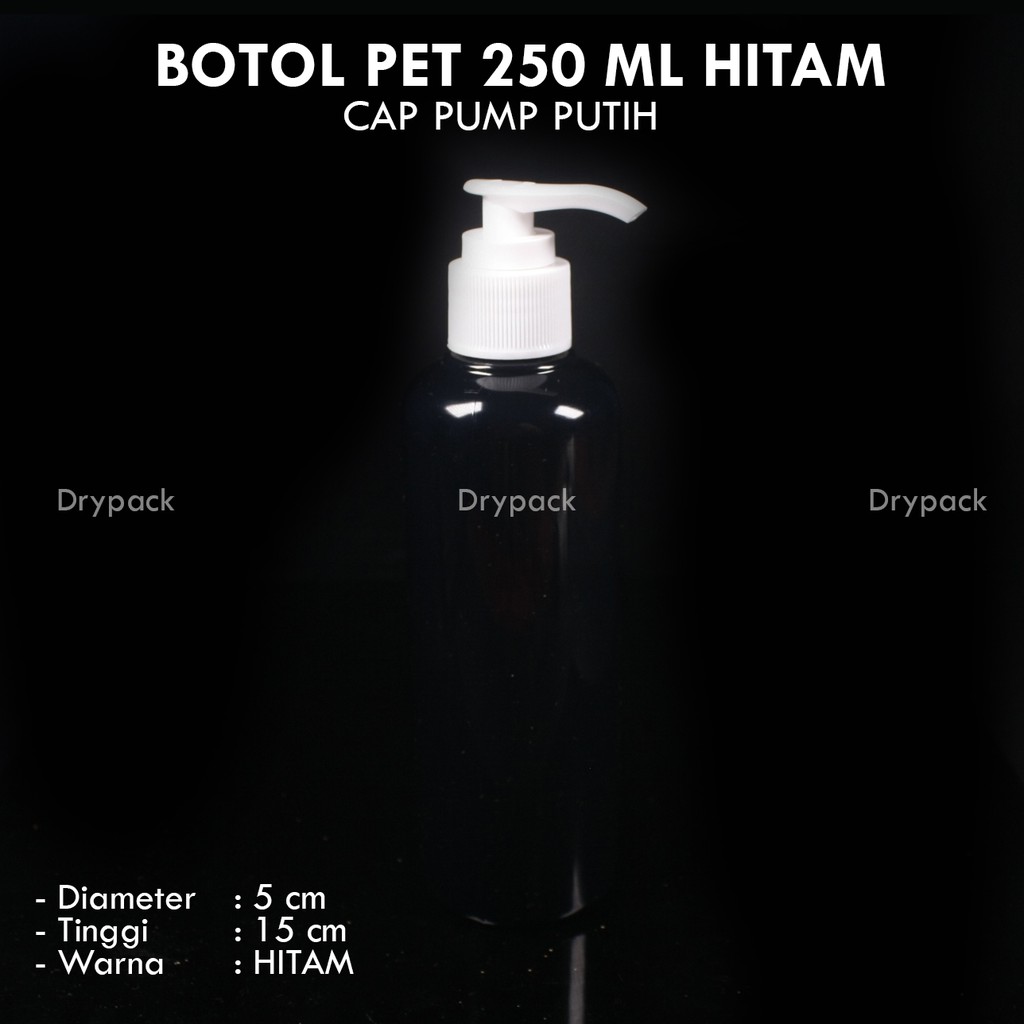 Botol PET 250 ML Hitam Pump