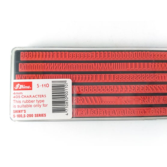 

S-110 Karet Stempel per-karakter 4mm
