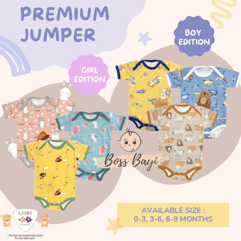 LIBBY - Premium Jumper Segitiga Bayi Motif 0-9bulan