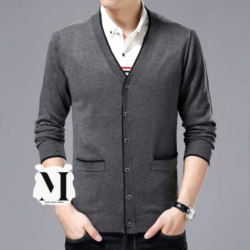 sweater rajut blazer pria