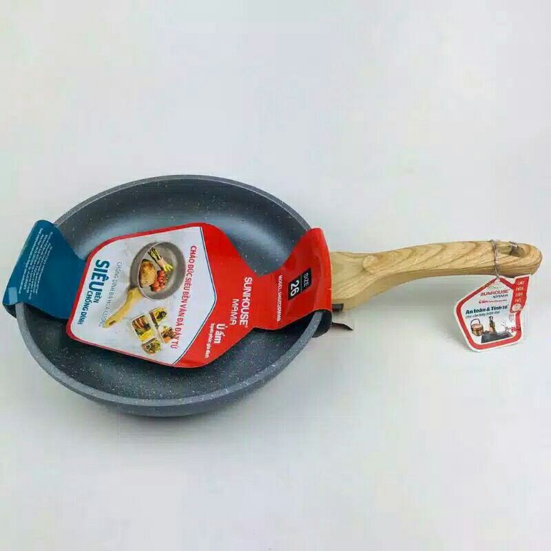 Teflon Frypan SUNHOUSE 24 & 26cm Mama Marble Stone