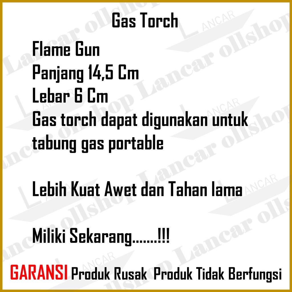 Alat Pemantik Gas Torch Kepala Flame Gun Portable Pemantik Api Hi Cook Kepala Las BBQ Panggang Murah