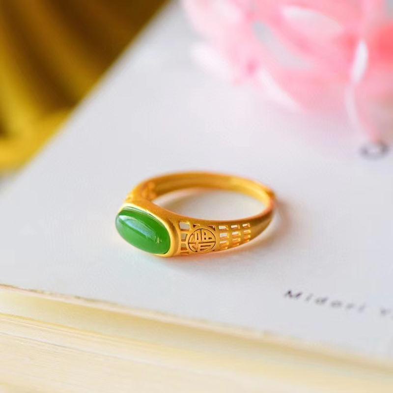 Cincin Emas Imitasi Model Terbuka Dapat Disesuaikan Untuk Pasangan