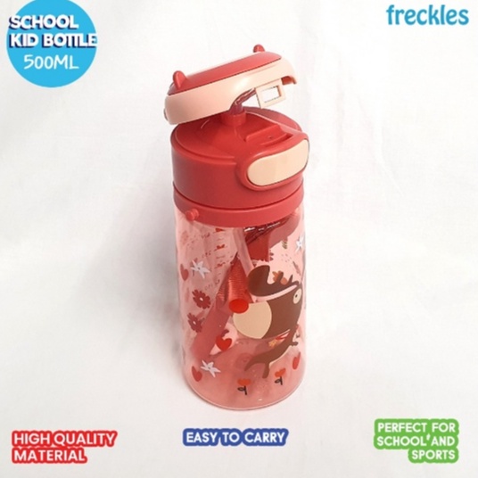 Freckles School Kids Bottle 500ml - Botol Minum Anak Ringan Dengan Tali Aksesories Botom Minum Sekolah