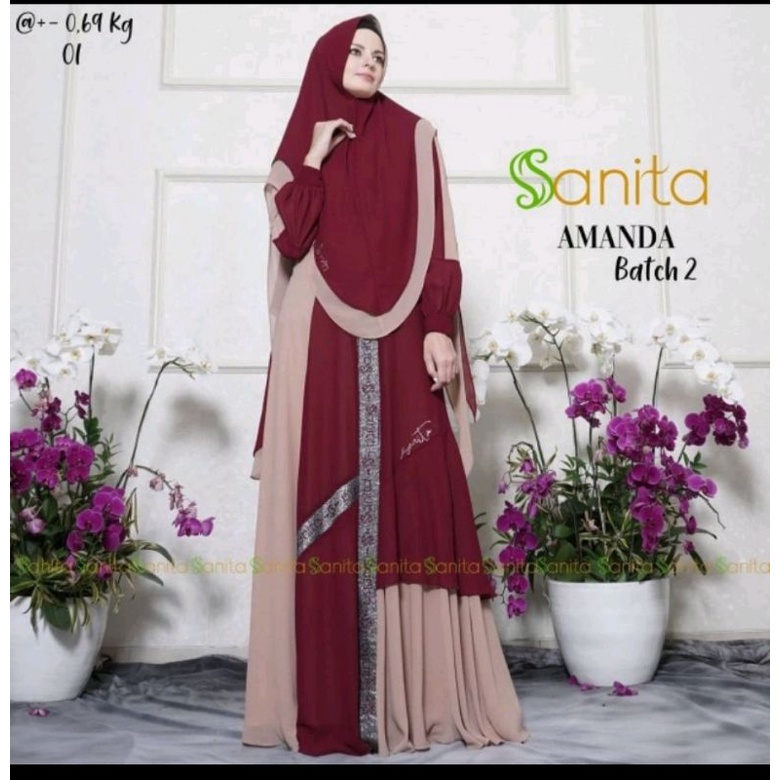 Preloved syari Amanda plain by sanita