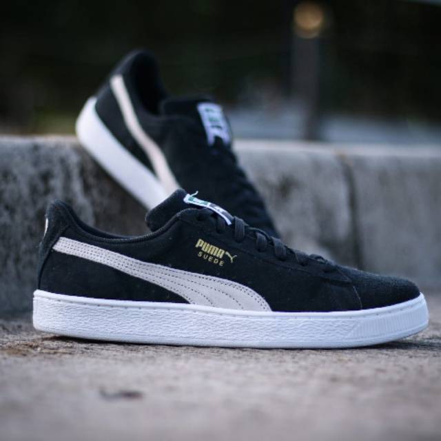 puma suede black and grey