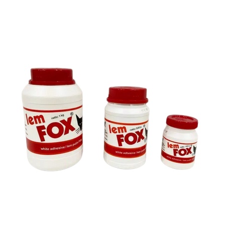 FOX - WHITE ALL PURPOSE ADHESIVE PAPER GLUE - LEM PUTIH PVC PVAC STIK - 60 - 150 - 500 GR KAYU WOOD SERBAGUNA SLIME