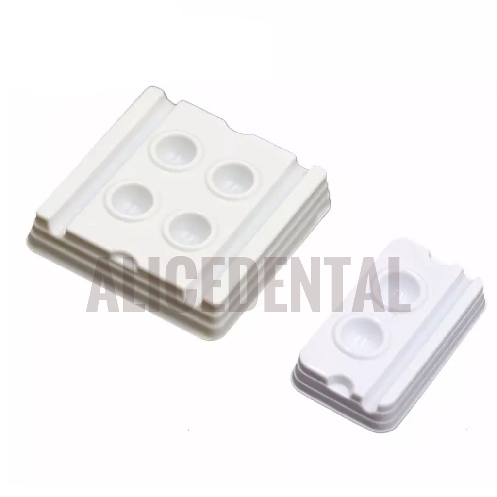 Dental mixing bonding container tray kotak plastik wadah tempat bonding lem ortho microbrush 2 holes 4 lubang