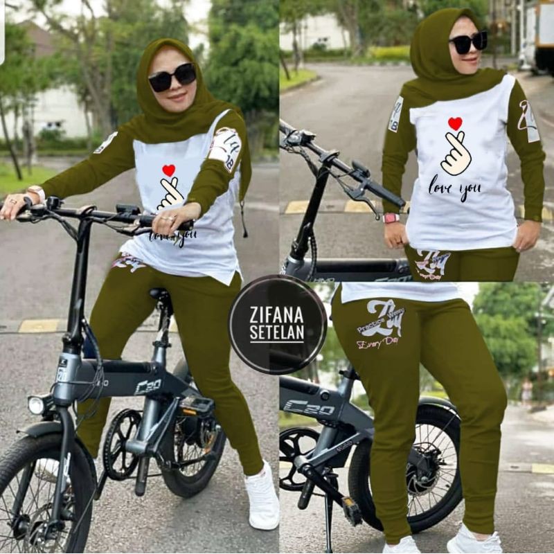 SET STELAN CELANA TRAINING ZIFANA BIGSIZE JUMBO BABITERRY EDHM