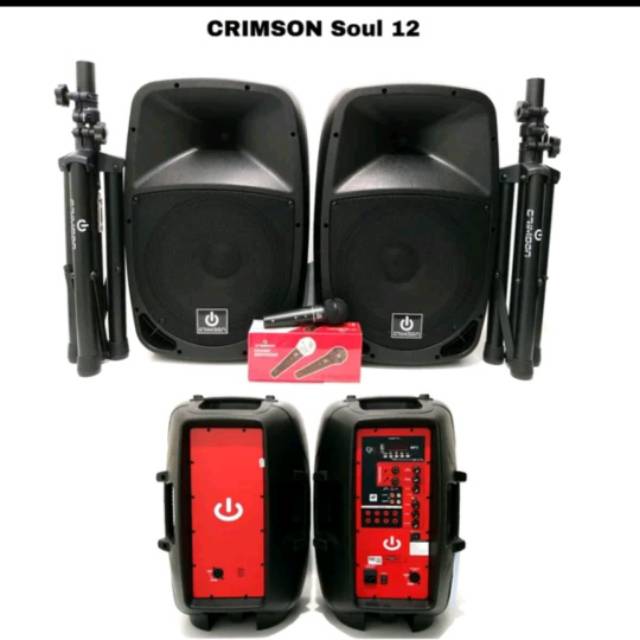 Speaker Aktif Pasif CRIMSON 12 inch KOMPLIT