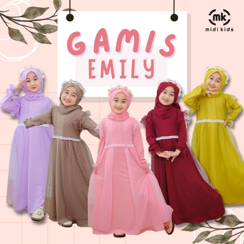 Gamis Anak Emily Bahan Tile Dot - Setelan Gamis Anak