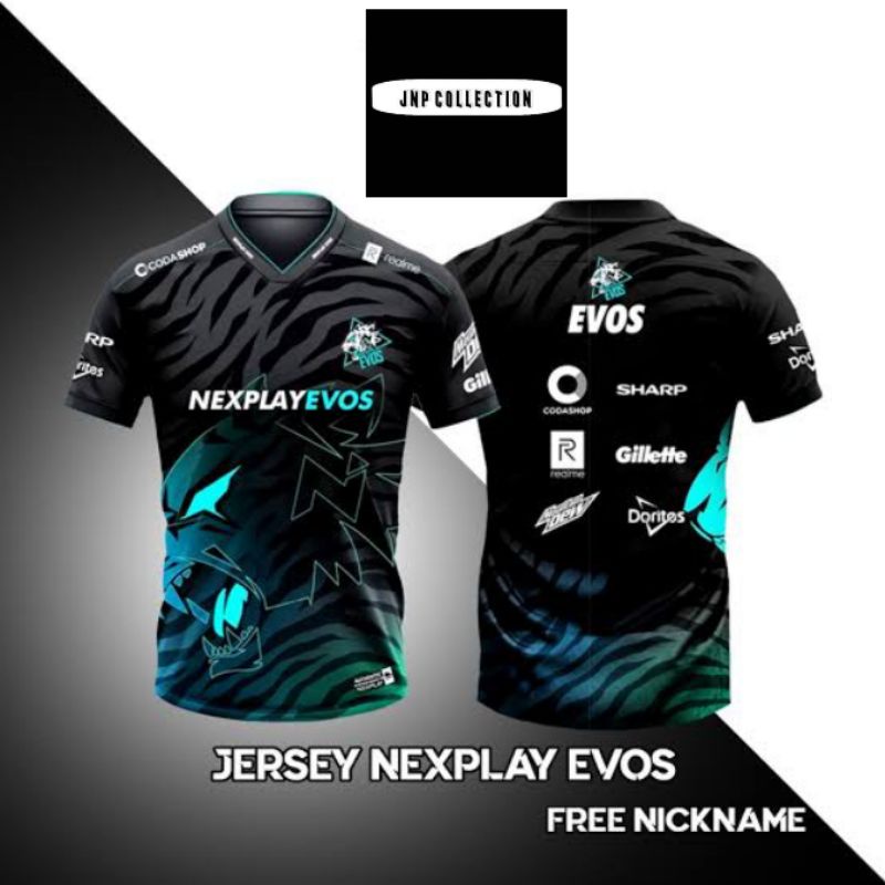 JERSEY KAOS NEXT PLAY EVOS PH TERBARU 2021 GAME MOBILE LEGEND ML FREEFIRE FF PUBG AOV (FREE NICKNAME