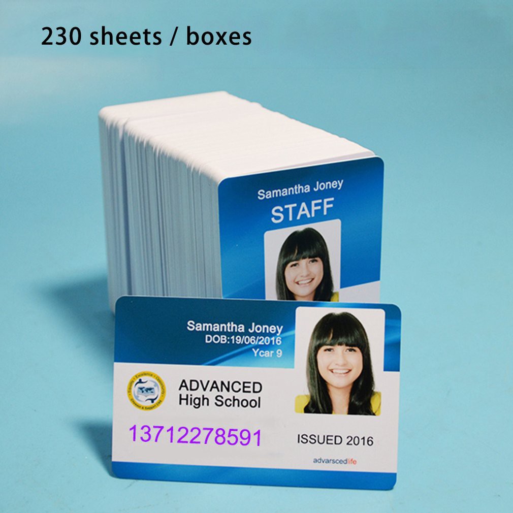 Kartu PVC ID Card 0,76 White uk 8.6 x 5.4 cm (Kertas PVC printer  inkjet