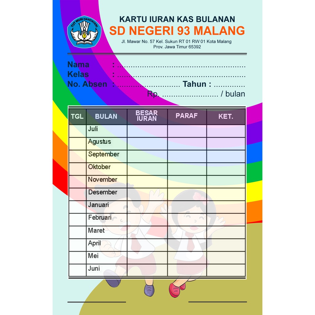

PREMIUM KARTU IURAN/BAHAN ART PAPER 210GSM