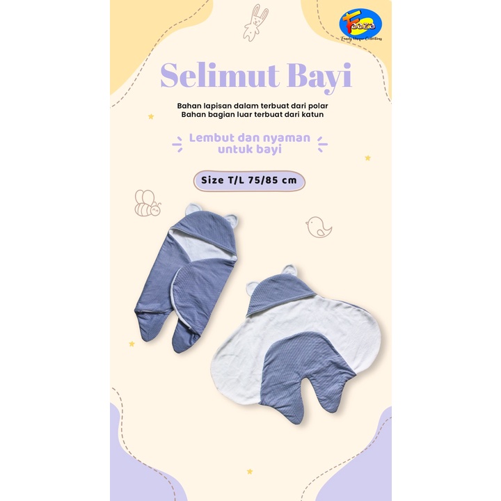 [BEST SELLER] Selimut Bedong Bayi Bulu Lembut Tebal Soft Blanket Usia 0-2 Tahun | Selimut Topi Bayi Perlengkapan Bayi Newborn | Kado Kelahiran