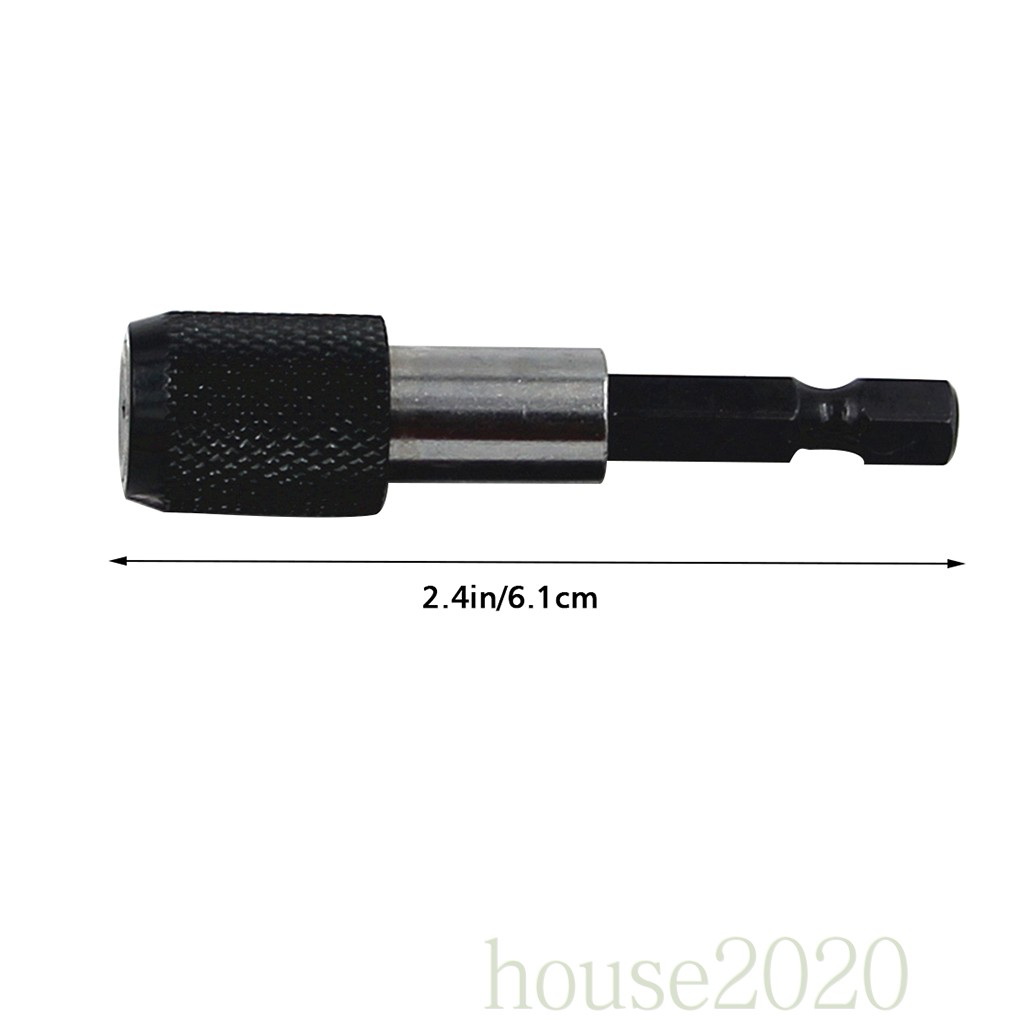 (House2020) Batang Extension Hex Shank 1 / 4 60mm Rilis Cepat Holder Mata Bor / Obeng Elektrik