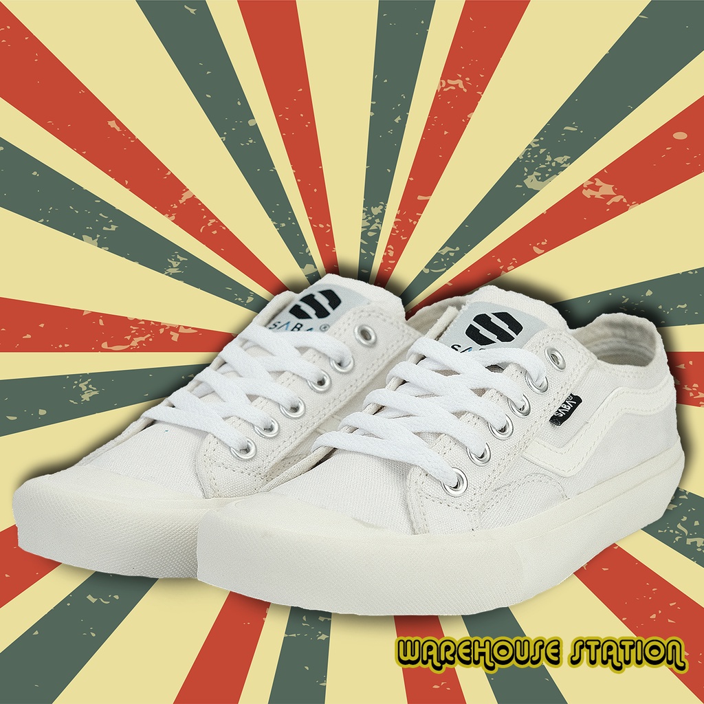 SABA Veloz Low All White - Sepatu Sneakers Casual Pria Wanita